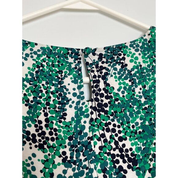 Boden Ravello Silk Blend Cap Sleeve Blouse Top Green Black Pleated Neckline 2 - Picture 8 of 8